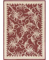 Martha Stewart Collection Fountain Swirl MSR4449C Red and Ivory 2'7" x 4' Area Rug