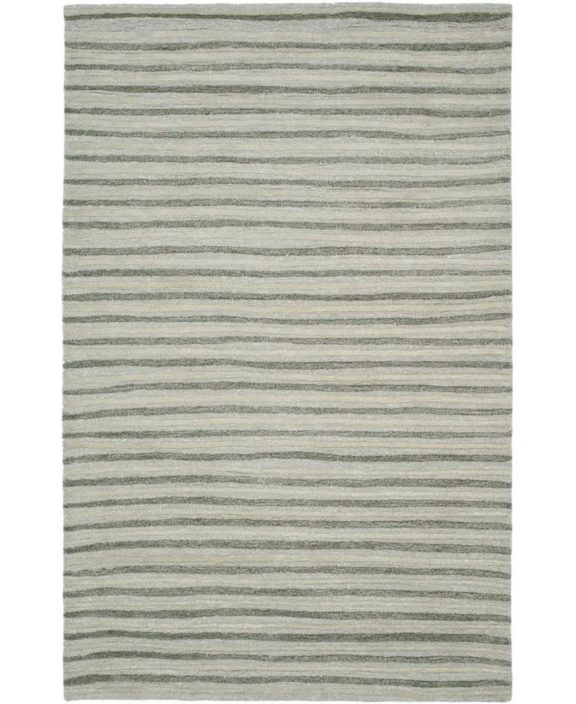 Martha Stewart Collection Hand Drawn Stripe MSR3619A Gray 9' x 12' Area Rug