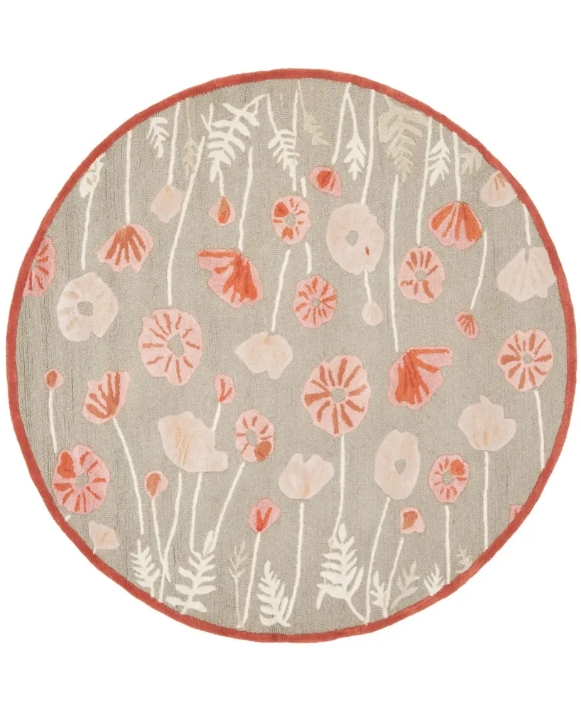 Martha Stewart Collection Poppy Glossary MSR3627B Terracotta 6' x 6' Round Area Rug