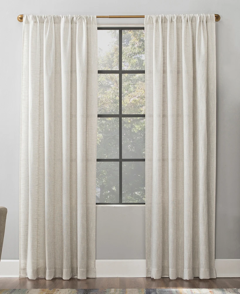 Wallis 52" x 84" Textured Linen Blend Sheer Curtain Panel