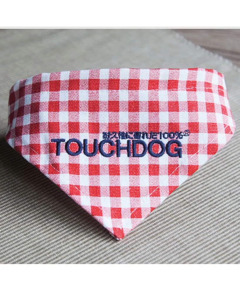 Touchdog 'Bad-to-the-Bone' Plaid Patterned Fashionable Stay-put Bandana Large