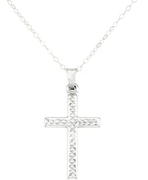 Textured Cross 18" Pendant Necklace