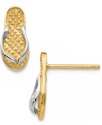 Flip Flop Earrings in 14K Gold and Rhodium Plating