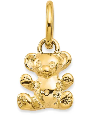 Teddy Bear Charm Pendant in 14k Yellow Gold