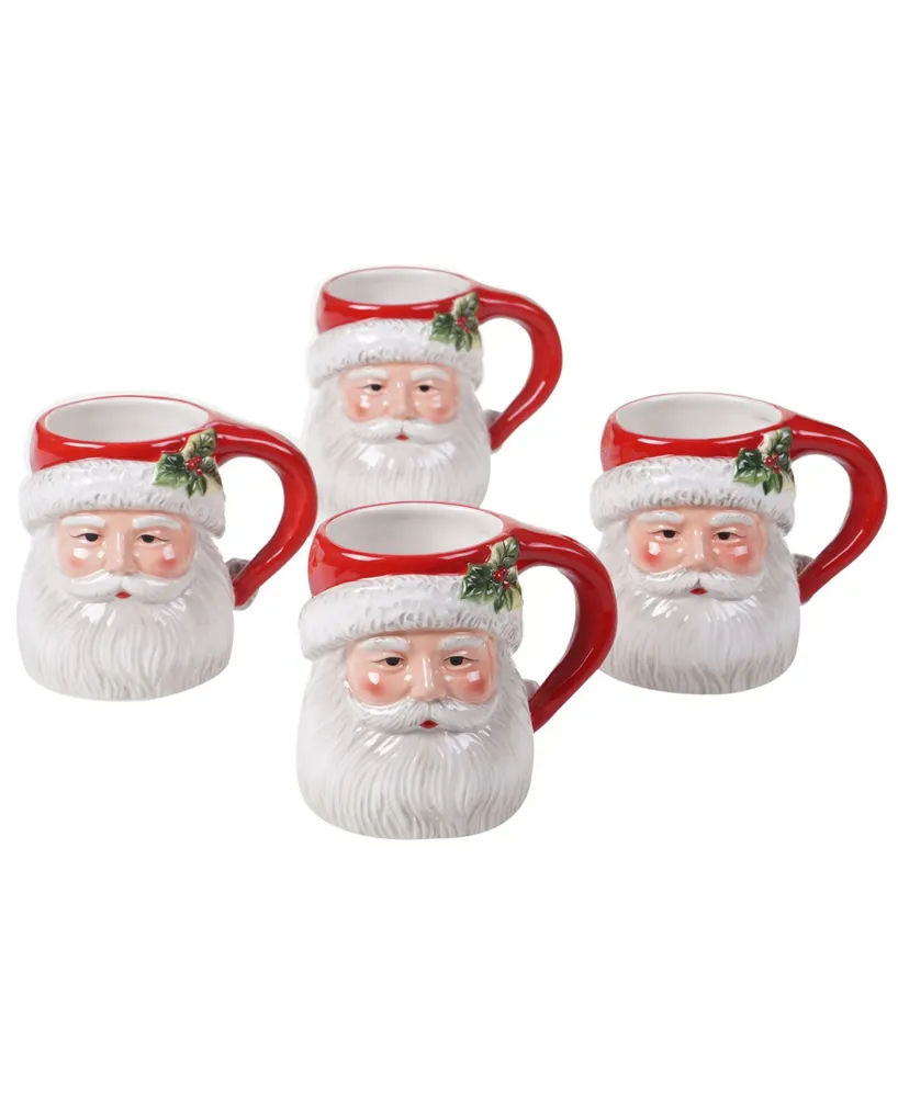 Certified International Magic of Christmas Santa 4 Piece Mugs