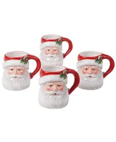 Certified International Magic of Christmas Santa 4 Piece Mugs