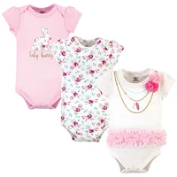 Little Treasure Baby Girls Cotton Bodysuits 3pk