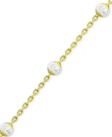 Giani Bernini Beaded Station Chain Necklace 18k Gold-Plated Silver, or Rose Gold