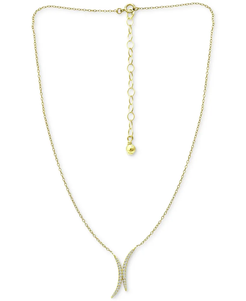 Giani Bernini Cubic Zirconia Double Curve 16" Statement Necklace, Created for Macy's