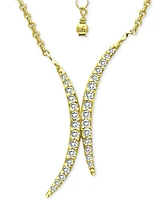 Giani Bernini Cubic Zirconia Double Curve 16" Statement Necklace, Created for Macy's