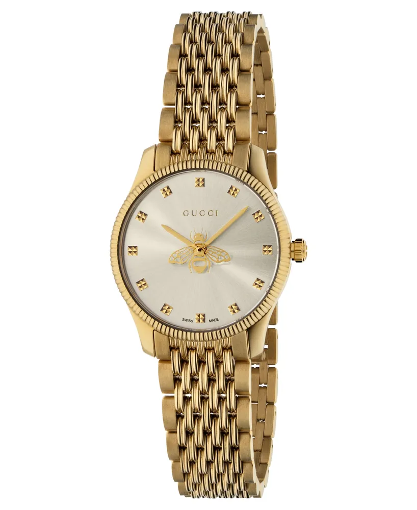 Gucci G-Timeless Gold Pvd Stainless Steel Bracelet Watch 29mm