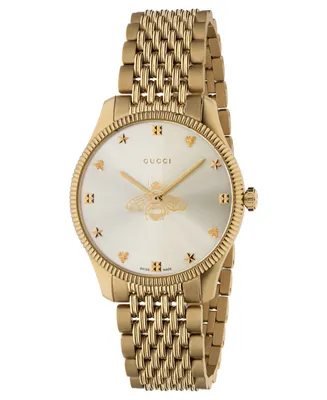 Gucci G-Timeless Gold Pvd Stainless Steel Bracelet Watch 36mm