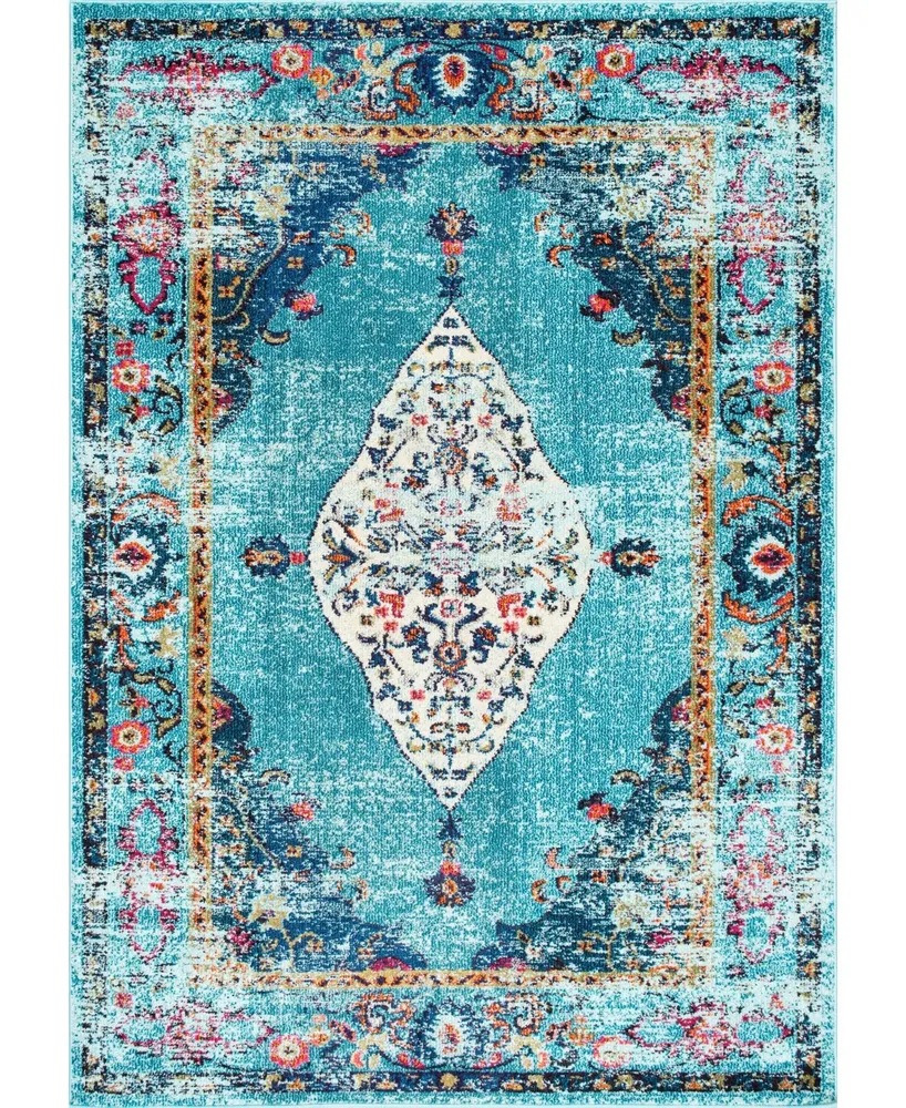 nuLoom Veronica KKCB26A Aqua 6'7" x 9' Area Rug