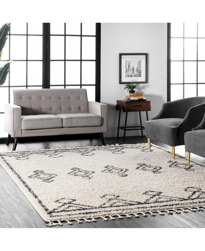 nuLoom Mackie GCDI03A Ivory 5'3" x 7'7" Area Rug