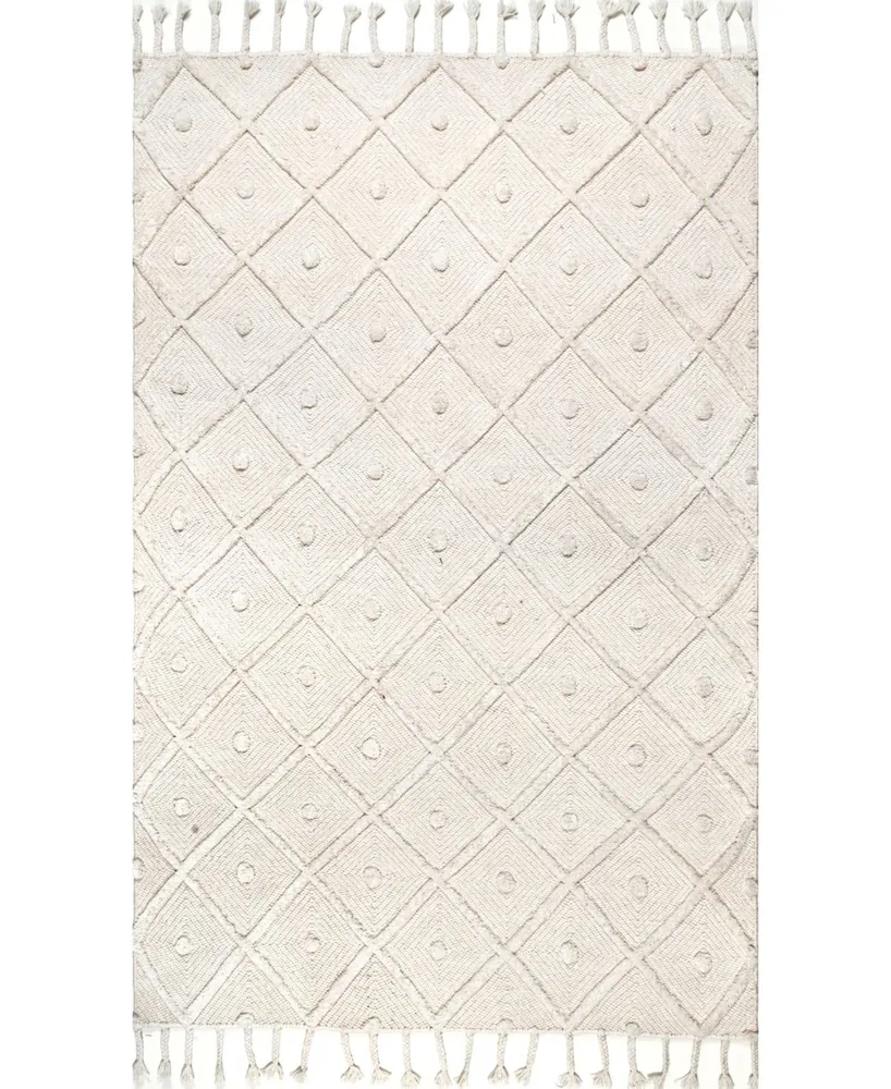 nuLoom Jinny APPE01A Ivory 5' x 8' Area Rug