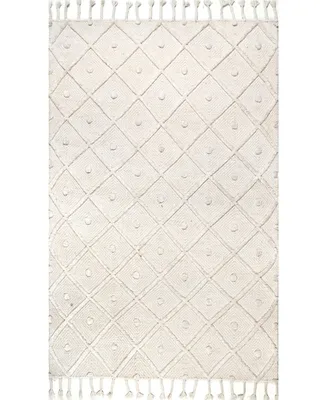 nuLoom Jinny APPE01A Ivory 5' x 8' Area Rug