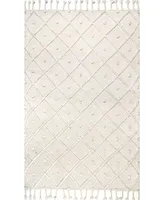 nuLoom Jinny APPE01A Ivory 5' x 8' Area Rug