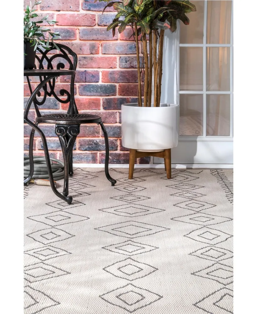 nuLoom Serna OWDN23A Ivory 3' x 4' Outdoor Area Rug