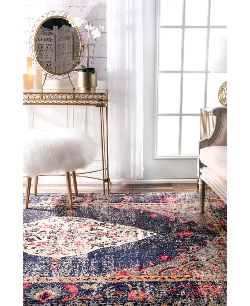 nuLoom Veronica KKCB26B Navy 3' x 5' Area Rug