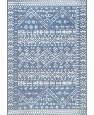 nuLoom Kandace OWDN24A Blue 8'6" x 11' Outdoor Area Rug