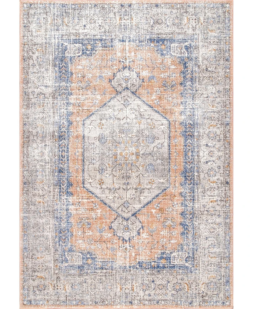 nuLoom Jacquie RZAB07A Peach 6'7" x 9' Area Rug