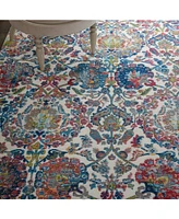 Nourison Home Ankara Global ANR06 Ivory and Blue 5'3" x 7'6" Area Rug