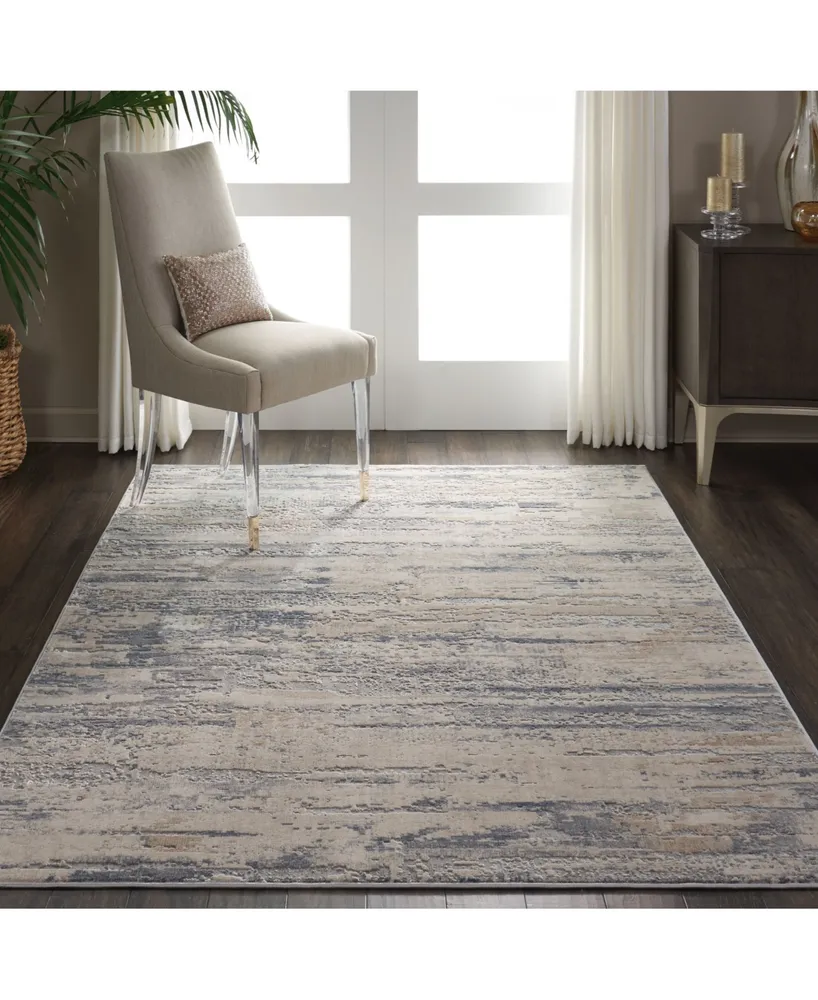 Nourison Home Rustic Textures RUS04 Beige and Gray 3'11" x 5'11" Area Rug