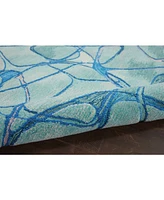 Nourison Home Symmetry SMM05 Aqua 5'3" x 7'9" Area Rug