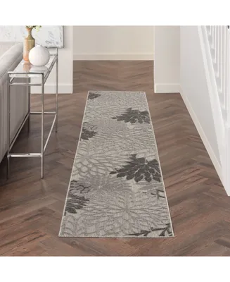 Nourison Home Aloha ALH05 Silver 2' x 6' Runner Rug