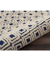 Nourison Home Deco Mod DEC02 Navy and Ivory 2'3" x 7'6" Runner Rug