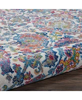 Nourison Home Ankara Global ANR06 Ivory and Blue 5'3" x 7'6" Area Rug