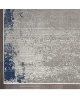 Nourison Home Etchings ETC01 Gray and Navy 8' x 10' Area Rug