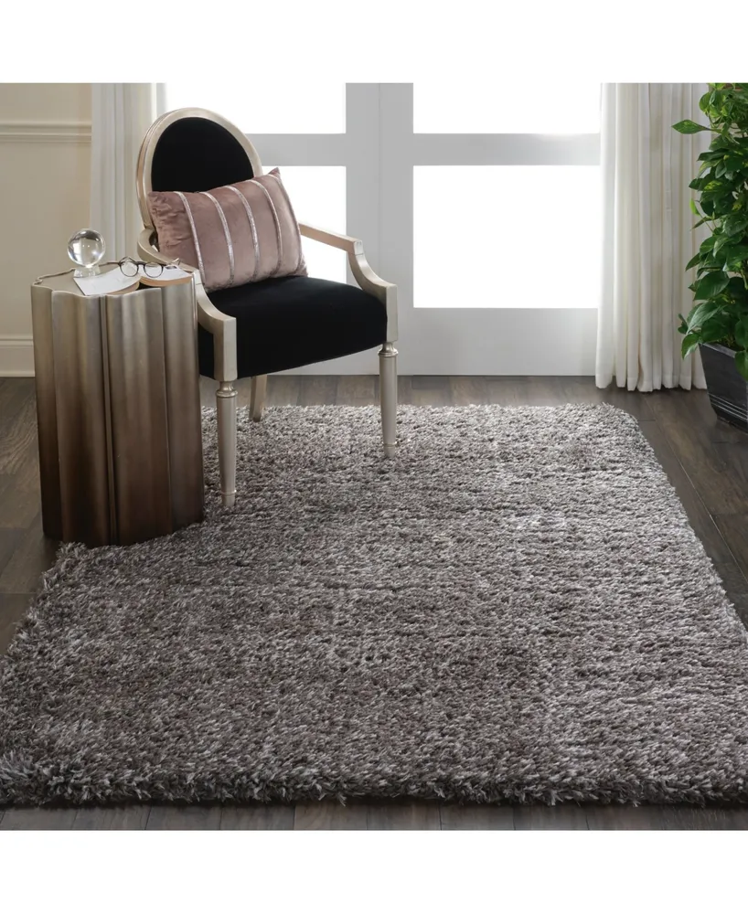 Nourison Home Luxe Shag LXS01 Charcoal 4' x 6' Area Rug