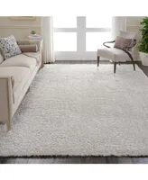 Nourison Home Luxe Shag LXS01 Silver 8'2" x 10' Area Rug