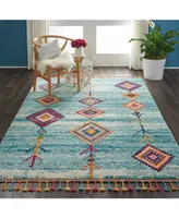 Nourison Home Nomad NMD04 Aqua 6'7" x 9'6" Area Rug