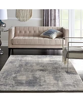 Nourison Home Rustic Textures RUS02 Blue and Ivory 5'3" x 7'3" Area Rug