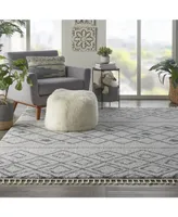 Nourison Home Serenity Shag SRS02 Gray and Slate 7'10" x 10'6" Area Rug