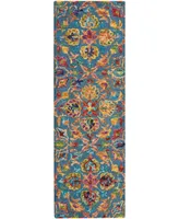 Nourison Home Vivid VIV08 Teal 2'3" x 7'6" Runner Rug