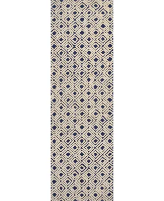 Nourison Home Deco Mod DEC02 Navy and Ivory 2'3" x 7'6" Runner Rug