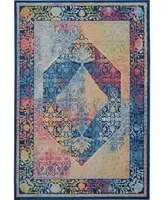 Nourison Home Ankara Global ANR04 Blue and Multi 5'3" x 7'6" Area Rug