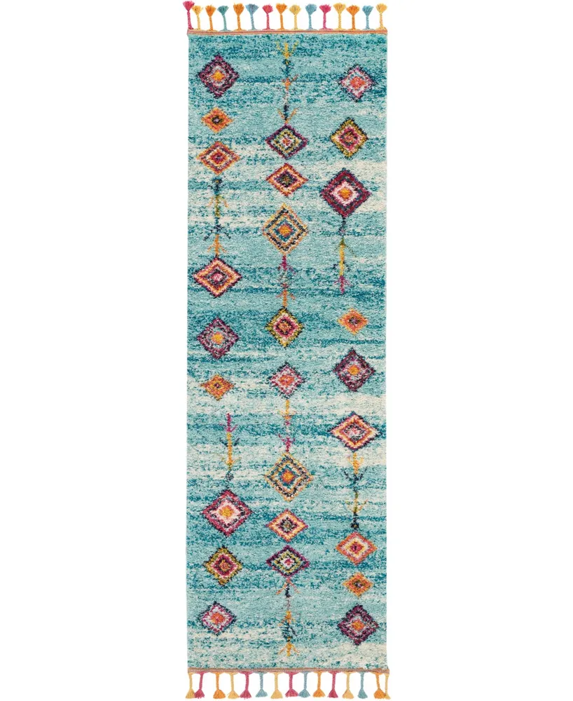 Nourison Home Nomad NMD04 Aqua 2'3" x 8' Runner Rug