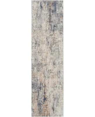 Nourison Home Rustic Textures RUS01 Gray and Beige 2'2" x 7'6" Runner Rug