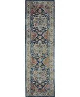 Nourison Home Ankara Global ANR11 Blue and Multi 2' x 6' Runner Rug