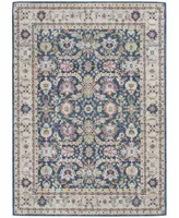 Nourison Home Ankara Global ANR13 Navy and Multi 4' x 6' Area Rug