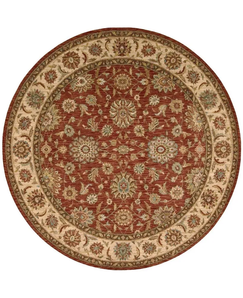 Nourison Home Living Treasures LI05 Rust 5'10" Round Rug