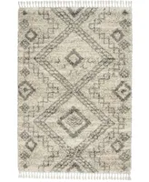 Nourison Home Oslo Shag OSL02 Ivory and Gray 5'3" x 7'9" Area Rug