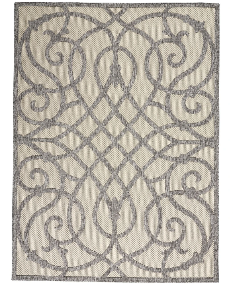 Nourison Home Cozumel CZM04 Cream and Gray 4' x 6' Outdoor Area Rug