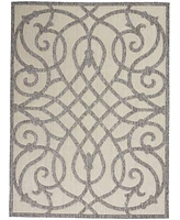 Nourison Home Cozumel CZM04 Cream and Gray 4' x 6' Outdoor Area Rug