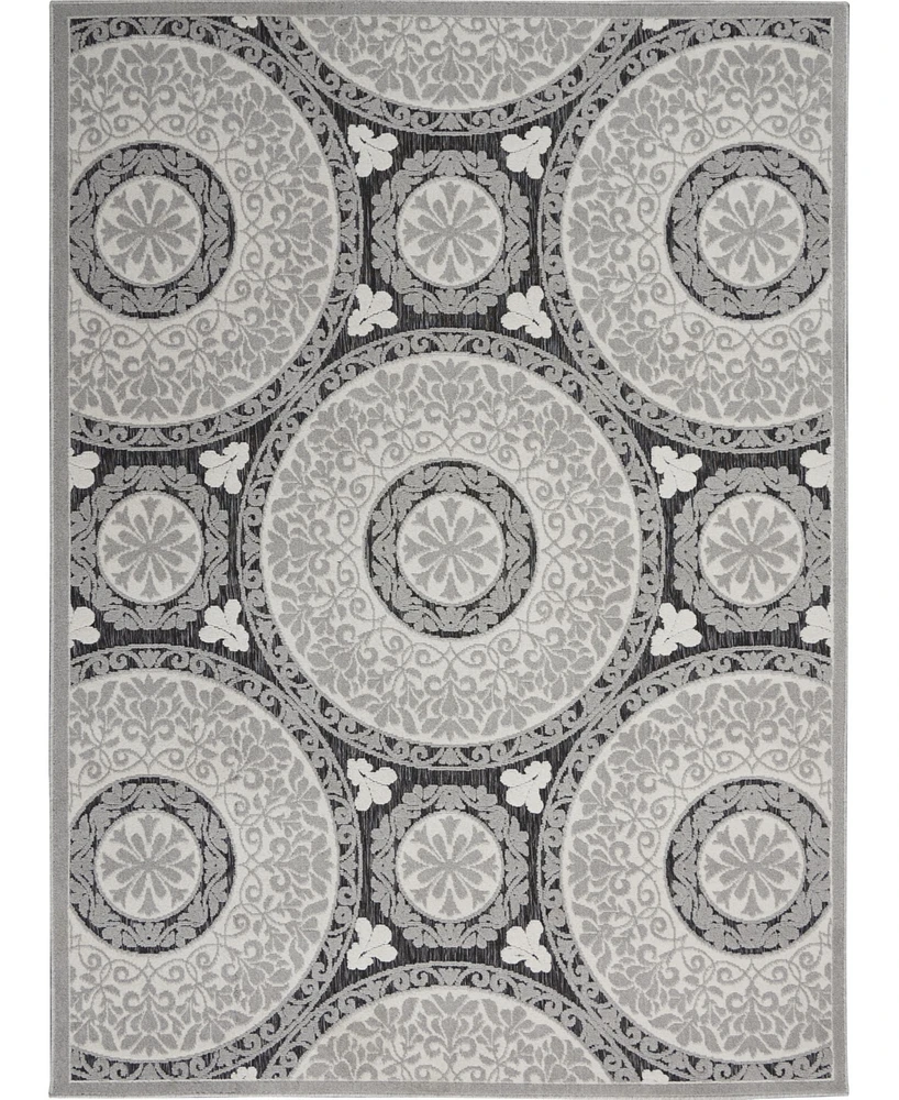 Nourison Home Key Largo KLG03 Gray 5'3" x 7'3" Outdoor Area Rug