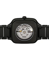 Rado Unisex Swiss Automatic True Square Open Heart Black Ceramic Bracelet Watch 38x38mm